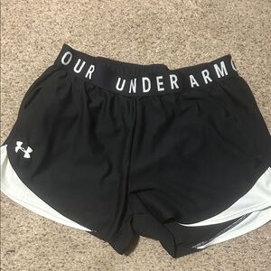 Under Armour Women's Black and White Athletic Shorts